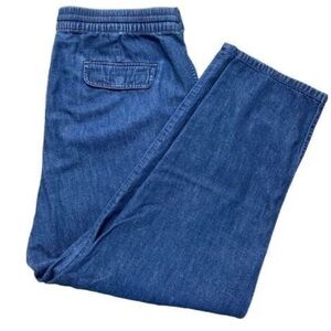 J. Crew Relaxed Fit Denim Jeans Deep Blue pull on XL